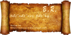 Bánóczi Réka névjegykártya